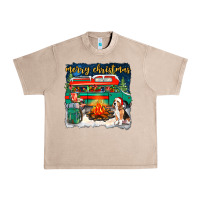 French Oak Merry Christmas with camper van Urban Heavy Tee - NancyCooperArtShop