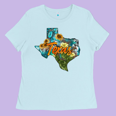 Western Texas Map Ladies Tee Designed By Adodesignshop
