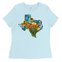 Baby Blue western texas map Ladies Tee - AdoDesignShop
