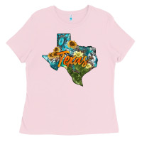 Bubblegum Pink western texas map Ladies Tee - AdoDesignShop