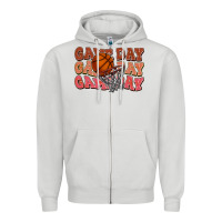 Dove Grey game day game day game day basketball Zipper Hoodie - HowdyJamesFarm