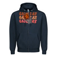 Navy game day game day game day basketball Zipper Hoodie - HowdyJamesFarm