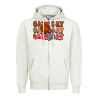 Oatmeal Heather game day game day game day basketball Zipper Hoodie - HowdyJamesFarm
