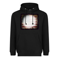 Black America Wood Flag with bBeach Effect Heavyweight Hoodie - CowCowDesign