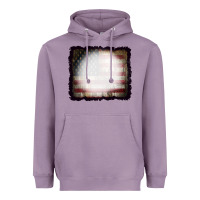 Lavender America Wood Flag with bBeach Effect Heavyweight Hoodie - CowCowDesign