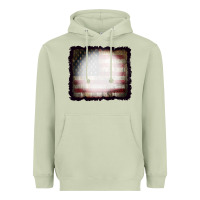Matcha America Wood Flag with bBeach Effect Heavyweight Hoodie - CowCowDesign
