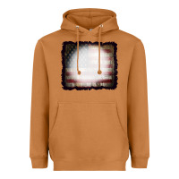America Wood Flag With Bbeach Effect Heavyweight Hoodie | Teevron
