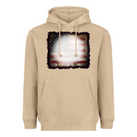 Mushroom America Wood Flag with bBeach Effect Heavyweight Hoodie - CowCowDesign
