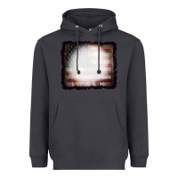 Smoke America Wood Flag with bBeach Effect Heavyweight Hoodie - CowCowDesign