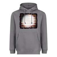 Storm America Wood Flag with bBeach Effect Heavyweight Hoodie - CowCowDesign