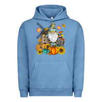 Pigment Pebble Blue Happy Fall Urban Hoodie - CowhideDigitalArt