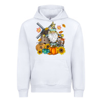 White Happy Fall Urban Hoodie - CowhideDigitalArt