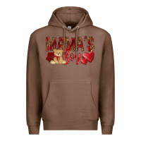 Chestnut Mamas boy with leopard mother's day Premium Hoodie - HowdyJamesFarm