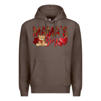 Coffee Mamas boy with leopard mother's day Premium Hoodie - HowdyJamesFarm