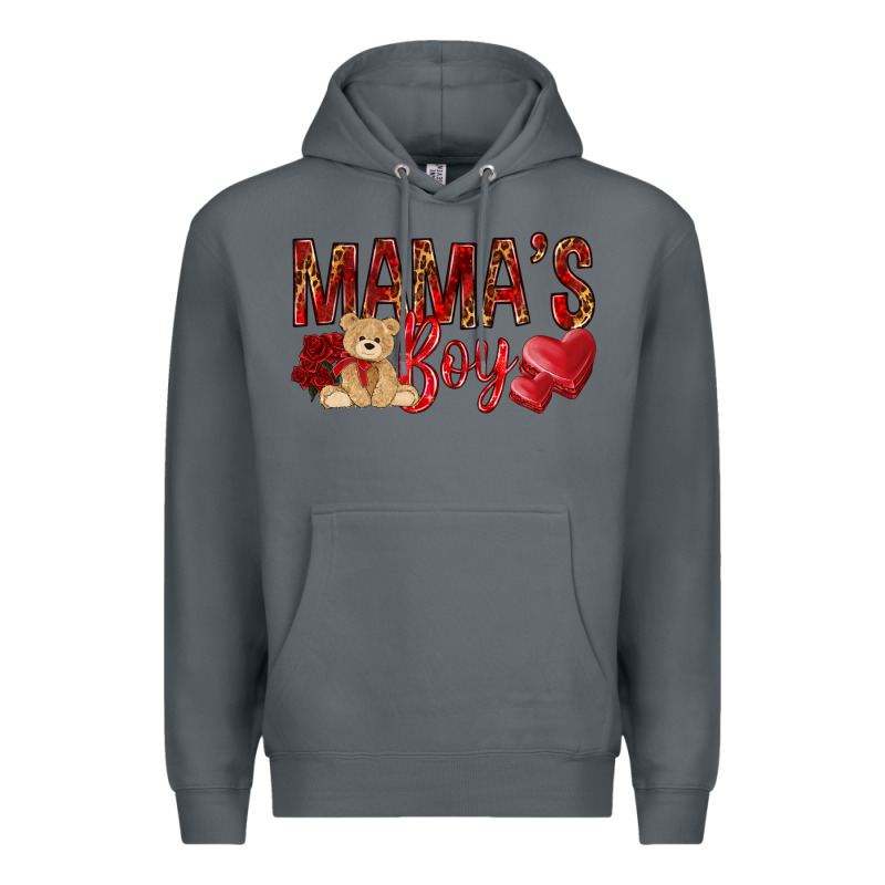 Mamas Boy With Leopard Mother's Day Premium Hoodie by HowdyJamesFarm | Teevron