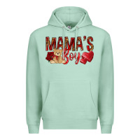 Seafoam Mamas boy with leopard mother's day Premium Hoodie - HowdyJamesFarm