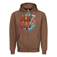 Chestnut Mama Football lightning bolt Zipper Hoodie - HowdyJamesFarm