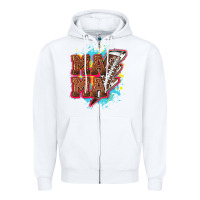 White Mama Football lightning bolt Zipper Hoodie - HowdyJamesFarm