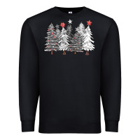 Black black and white christmas trees with lights Premium Sweatshirt - FaDigitalArtStudio