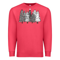 Cardinal black and white christmas trees with lights Premium Sweatshirt - FaDigitalArtStudio