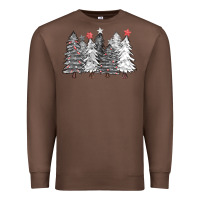 Chestnut black and white christmas trees with lights Premium Sweatshirt - FaDigitalArtStudio