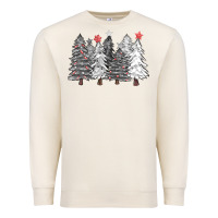 Sandshell black and white christmas trees with lights Premium Sweatshirt - FaDigitalArtStudio