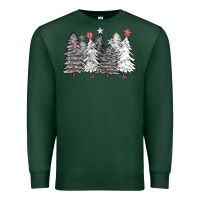 Sports Green black and white christmas trees with lights Premium Sweatshirt - FaDigitalArtStudio