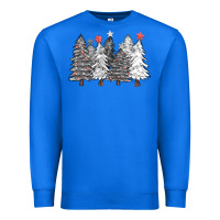 True Royal black and white christmas trees with lights Premium Sweatshirt - FaDigitalArtStudio