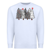 White black and white christmas trees with lights Premium Sweatshirt - FaDigitalArtStudio
