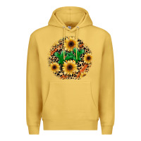 Antique Gold leopard cactus sunflower Premium Hoodie - JahusDesignShop