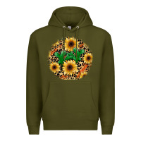 Army Green leopard cactus sunflower Premium Hoodie - JahusDesignShop