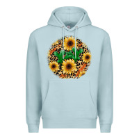 Blue Mist leopard cactus sunflower Premium Hoodie - JahusDesignShop