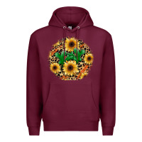 Burgundy leopard cactus sunflower Premium Hoodie - JahusDesignShop