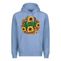 Colony Blue leopard cactus sunflower Premium Hoodie - JahusDesignShop