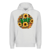 Dove Grey leopard cactus sunflower Premium Hoodie - JahusDesignShop