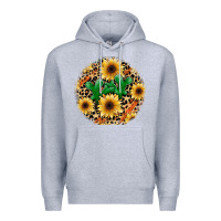 Heather Grey leopard cactus sunflower Premium Hoodie - JahusDesignShop