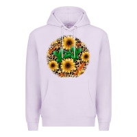Lilac leopard cactus sunflower Premium Hoodie - JahusDesignShop