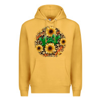 Mustard leopard cactus sunflower Premium Hoodie - JahusDesignShop