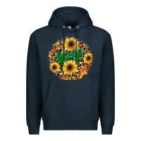Navy leopard cactus sunflower Premium Hoodie - JahusDesignShop