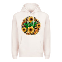 Pale Pink leopard cactus sunflower Premium Hoodie - JahusDesignShop