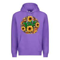 Purple leopard cactus sunflower Premium Hoodie - JahusDesignShop