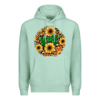 Seafoam leopard cactus sunflower Premium Hoodie - JahusDesignShop