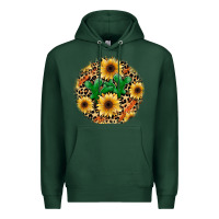 Sports Green leopard cactus sunflower Premium Hoodie - JahusDesignShop