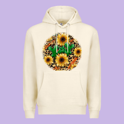 Leopard Cactus Sunflower Premium Hoodie Designed By Jahusdesignshop