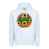 White leopard cactus sunflower Premium Hoodie - JahusDesignShop
