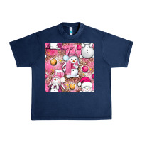 Pink Christmas Cute Snowman Urban Heavy Tee | Teevron