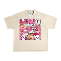 Sandshell Pink Christmas cute snowman Urban Heavy Tee - NancyCooperArtShop