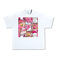 White Pink Christmas cute snowman Urban Heavy Tee - NancyCooperArtShop