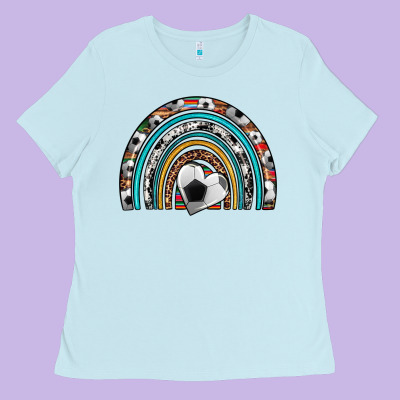 Soccer Rainbow Ladies Tee Designed By Artiststas