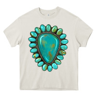 Cream western gemstone turquoise Heavy Core Tee - Artiststas